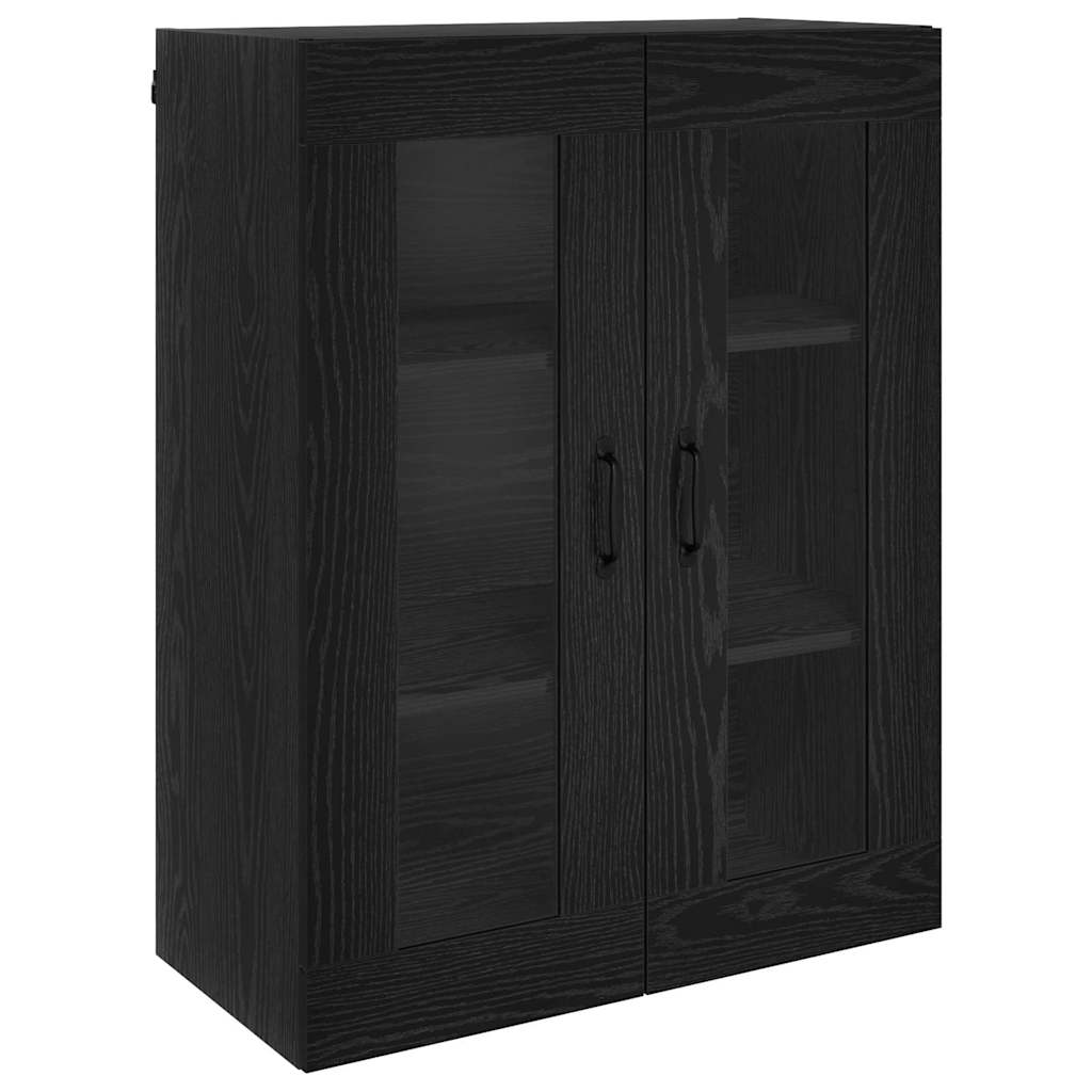 vidaXL Buffet haut noir aspect chêne 69,5 x 34 x 180 cm Bois d'ingénierie
