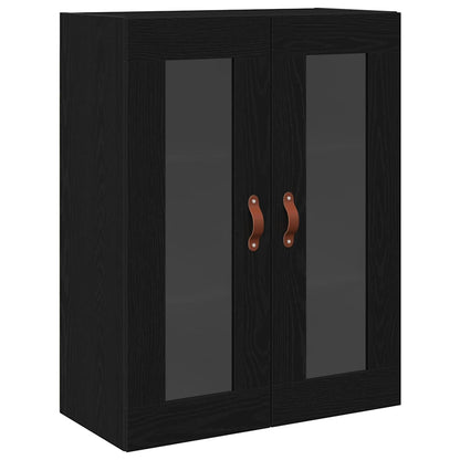 vidaXL Buffet haut avec étagère 2 pcs Noir aspect chêne
