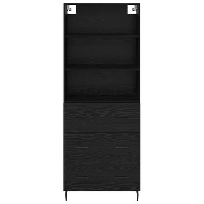 vidaXL Bahut haut noir aspect chêne 69,5 x 34 x 180 cm