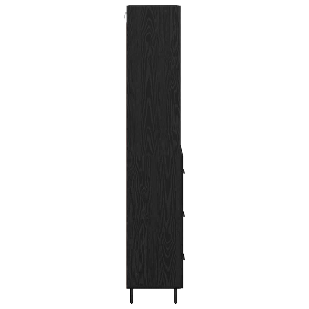 vidaXL Bahut haut noir aspect chêne 69,5 x 34 x 180 cm