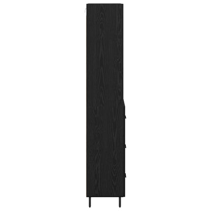 vidaXL Bahut haut noir aspect chêne 69,5 x 34 x 180 cm