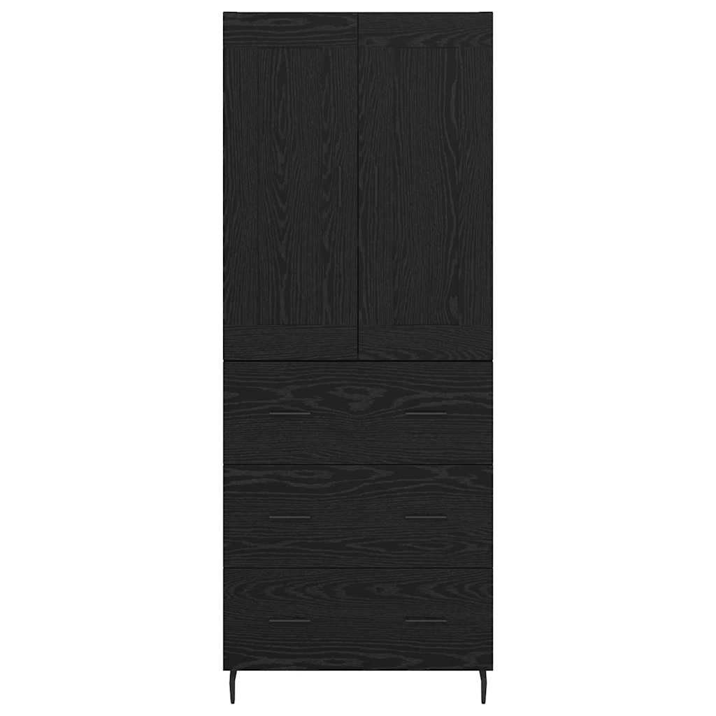 vidaXL Highboard 2 pcs Schwarz Eichen-Optik Holzwerkstoff