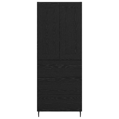 vidaXL Highboard 2 pcs Schwarz Eichen-Optik Holzwerkstoff