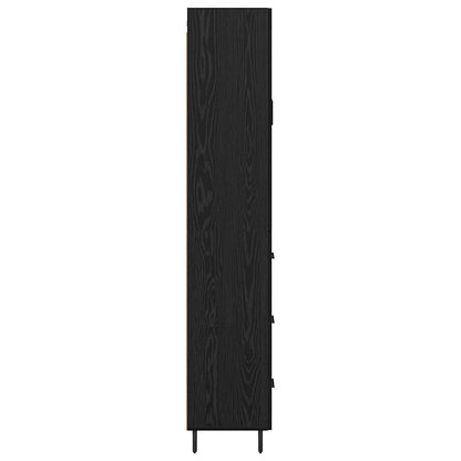 vidaXL Highboard 2 pcs Schwarz Eichen-Optik Holzwerkstoff