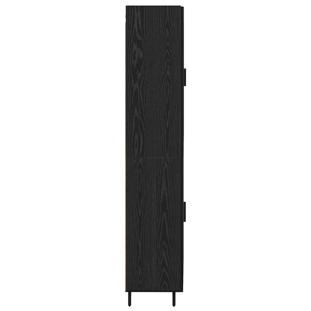 vidaXL Highboard 2 pcs Schwarz Eichen-Optik Engineered Wood und Glas