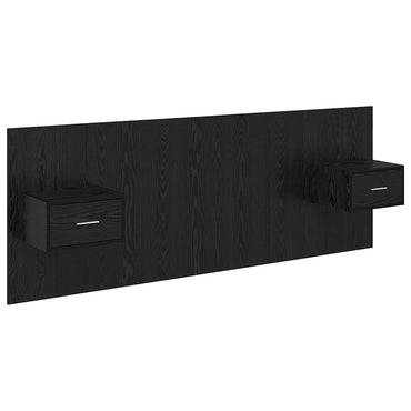 vidaXL Tête de lit avec armoire 3 pcs Noir aspect chêne Bois d'ingénierie