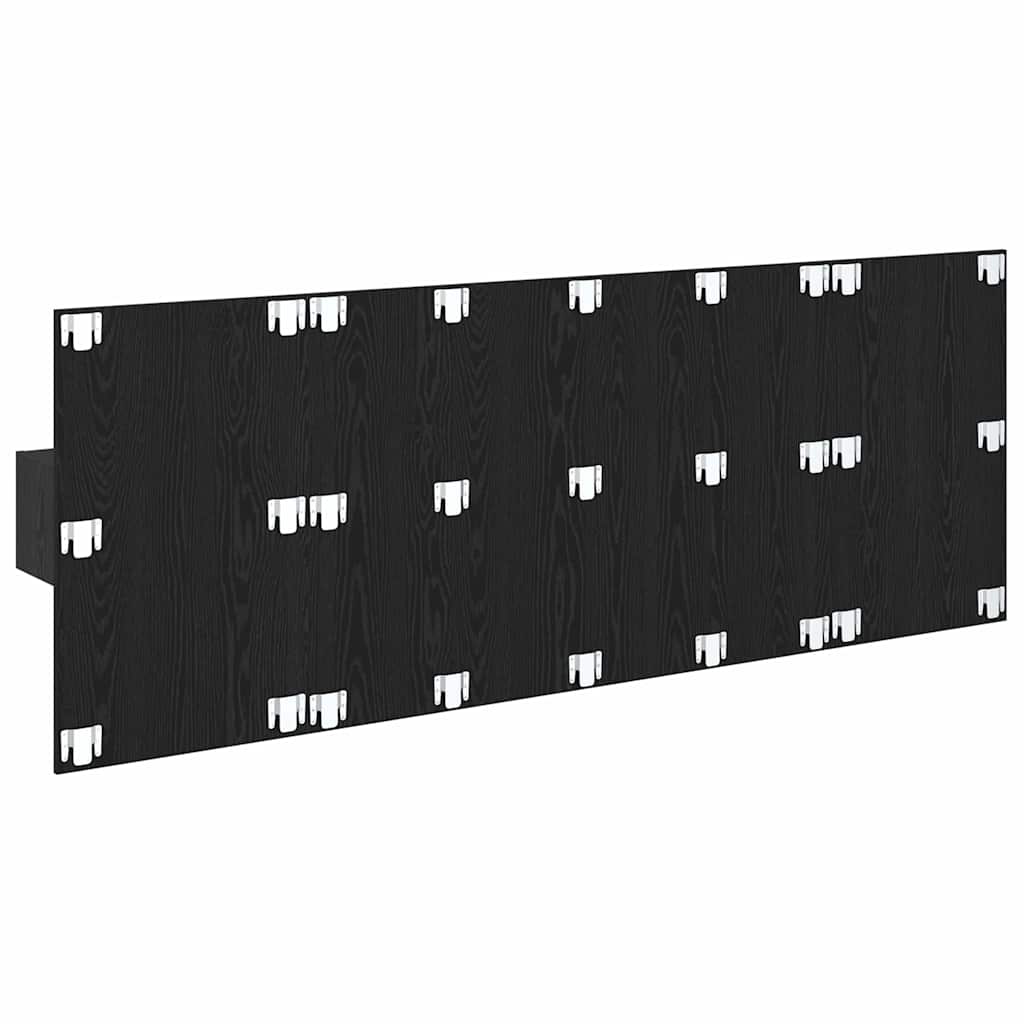 vidaXL Tête de lit avec armoire 3 pcs Noir aspect chêne Bois d'ingénierie