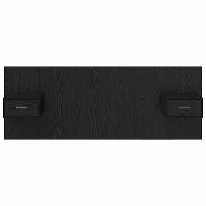 vidaXL Tête de lit avec armoire 3 pcs Noir aspect chêne Bois d'ingénierie