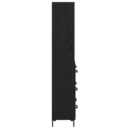 vidaXL Highboard Schwarz Eichen-Optik 69,5 x 34 x 180 cm Holzwerkstoff