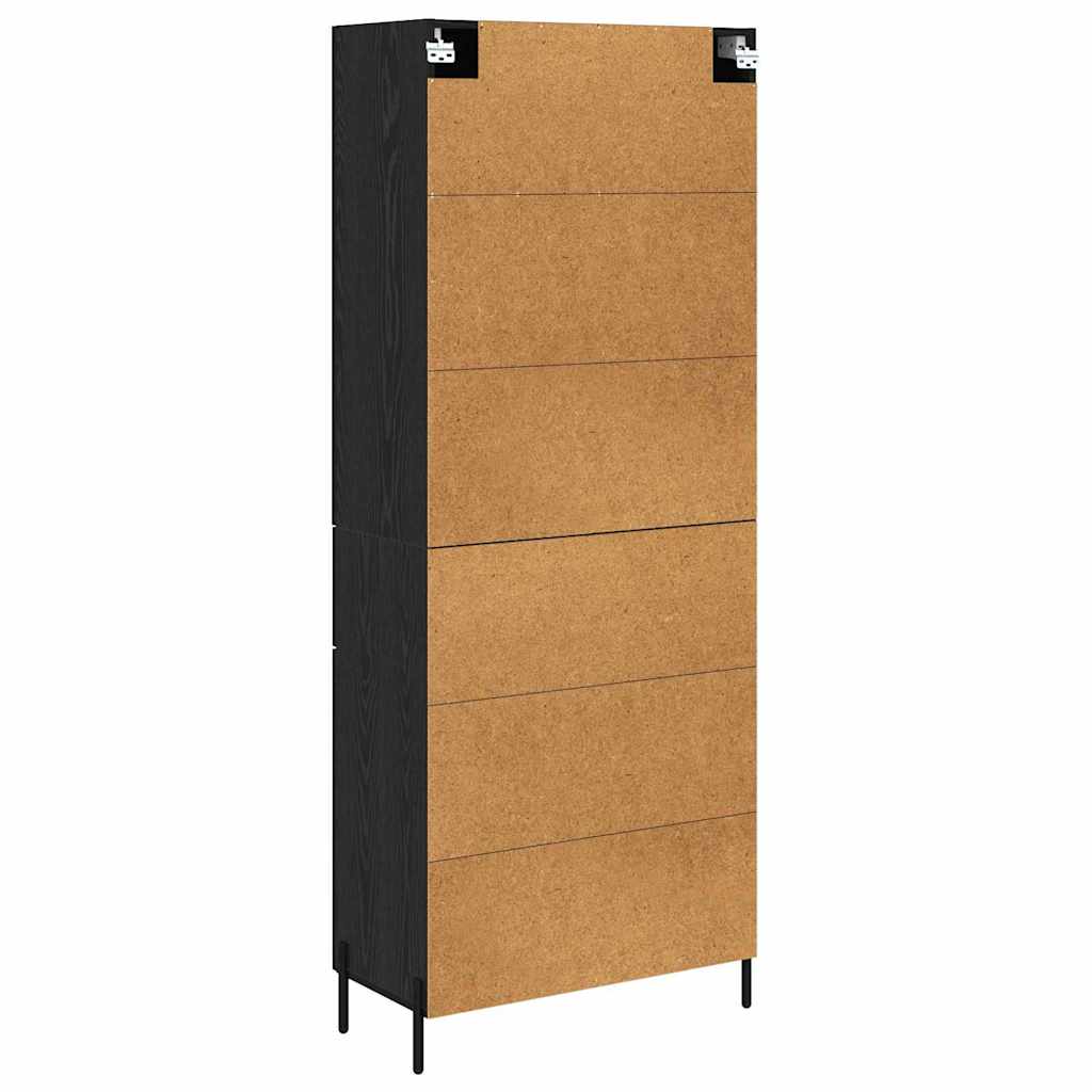 vidaXL Highboard Schwarz Eichen-Optik 69,5 x 34 x 180 cm Holzwerkstoff