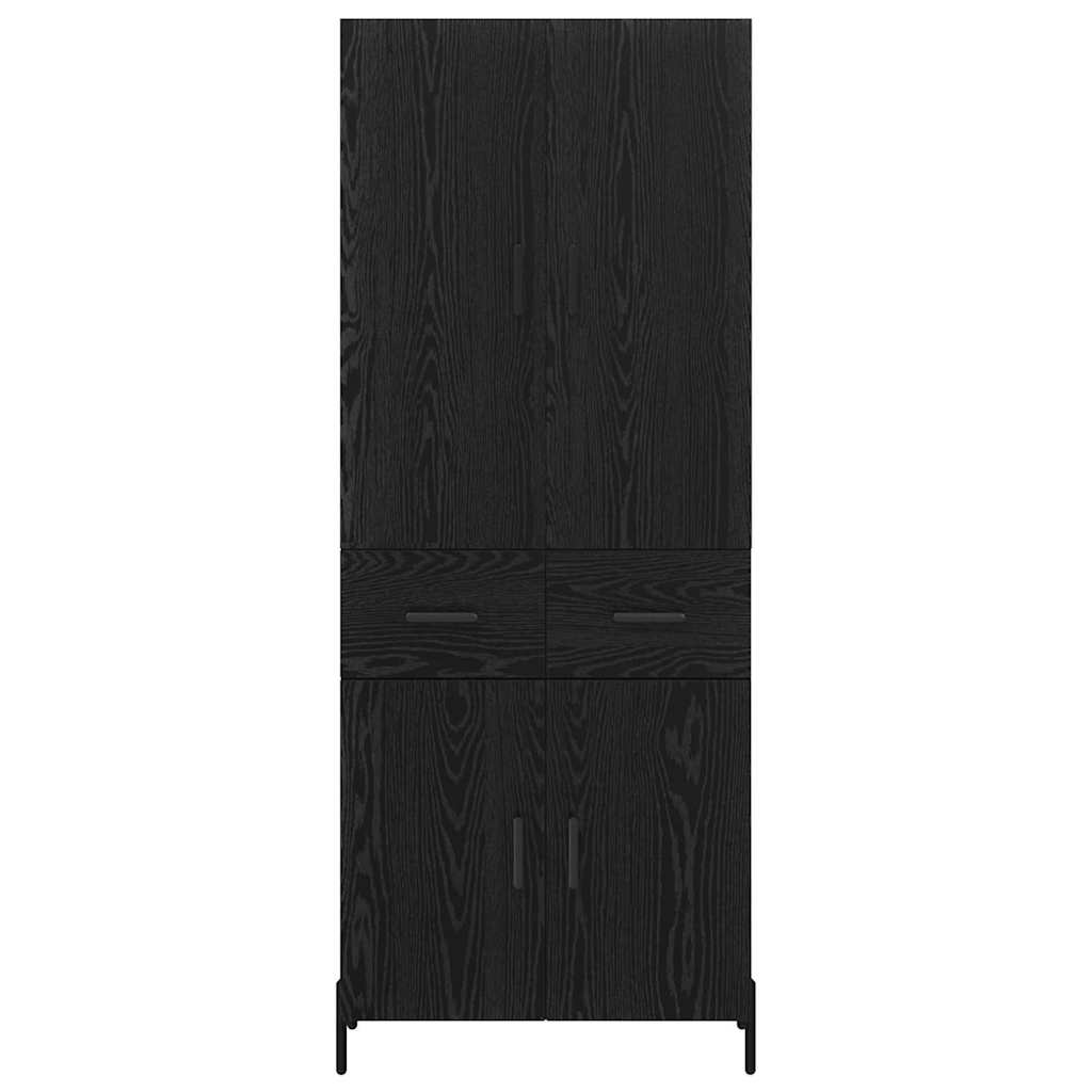 vidaXL Highboard Schwarz Eichen-Optik 69,5 x 34 x 180 cm Holzwerkstoff