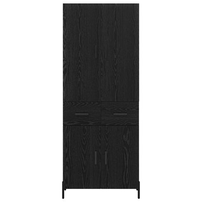 vidaXL Highboard Schwarz Eichen-Optik 69,5 x 34 x 180 cm Holzwerkstoff