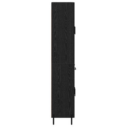 vidaXL Highboard Schwarz Eichen-Optik 69,5 x 34 x 180 cm Holzwerkstoff