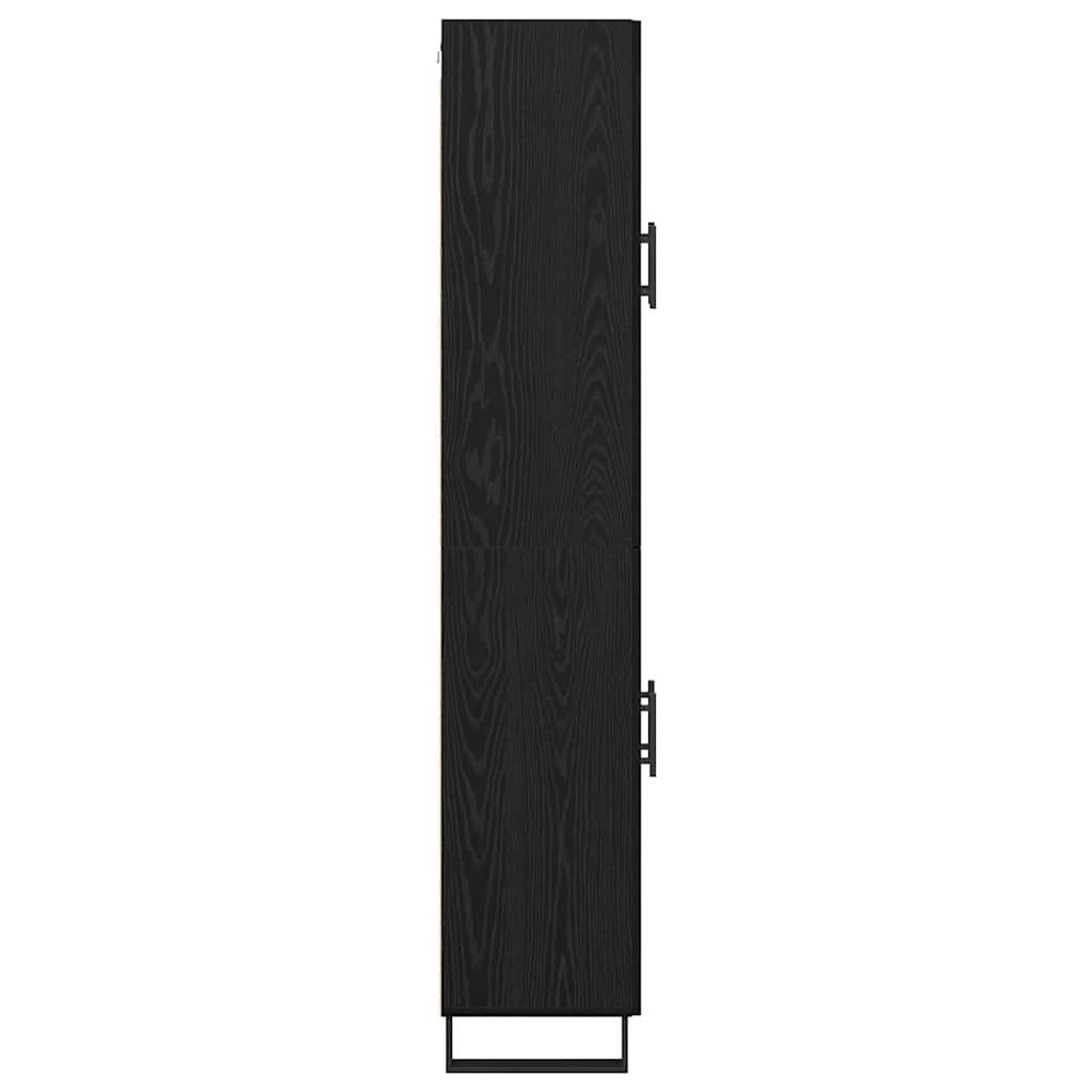 vidaXL Highboard 2 pcs Schwarz Eichen-Optik Engineered Wood und Glas