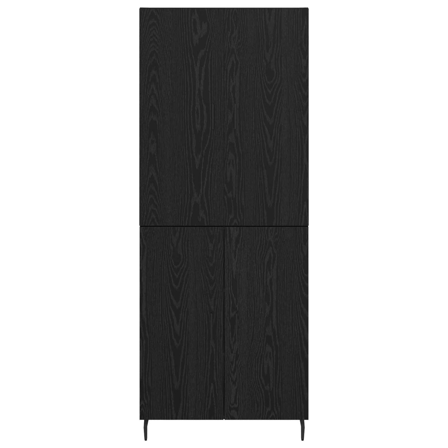 vidaXL Highboard 2 pcs Schwarz Eichen-Optik Engineered Wood und Glas