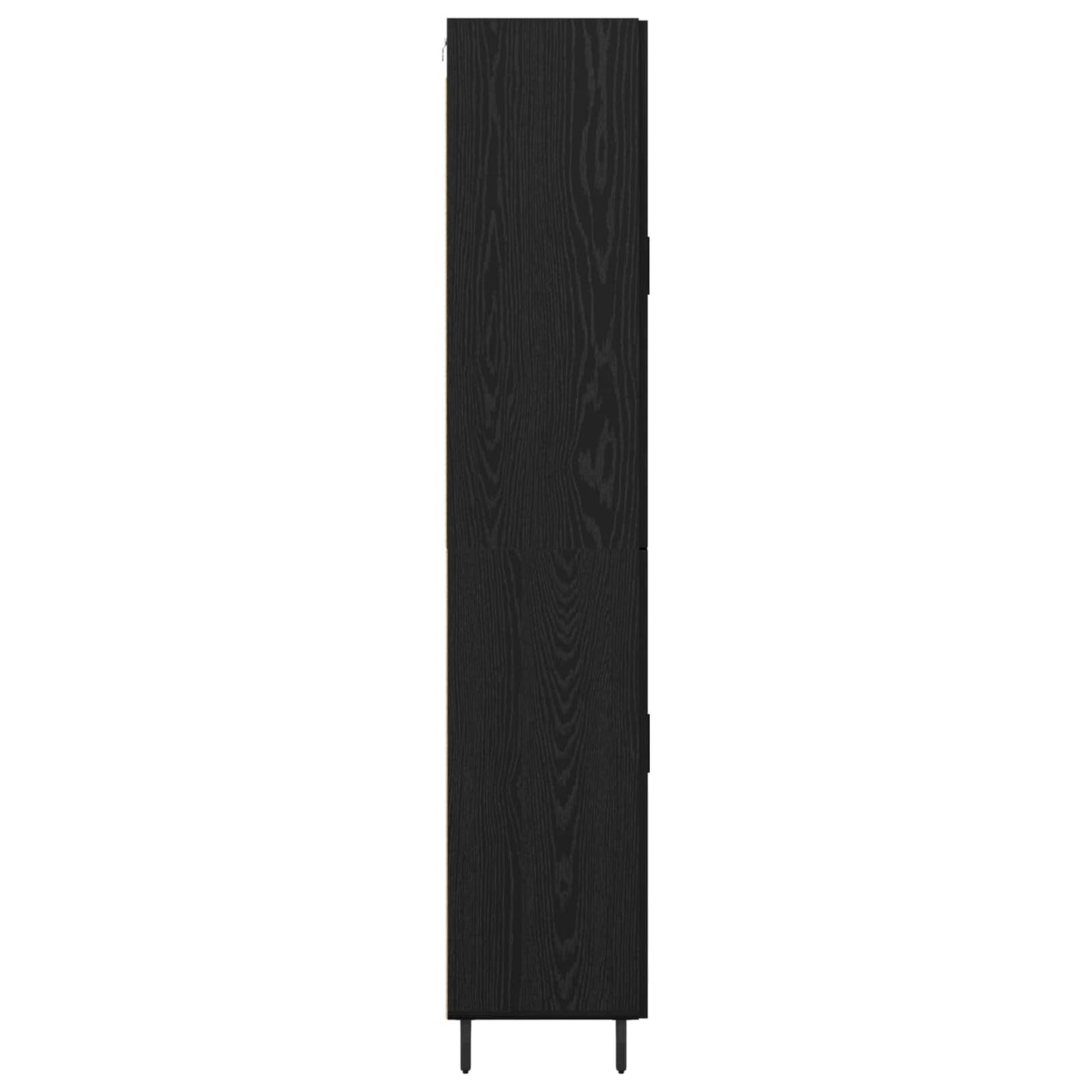 vidaXL Highboard 2 pcs Schwarz Eichen-Optik Engineered Wood und Glas