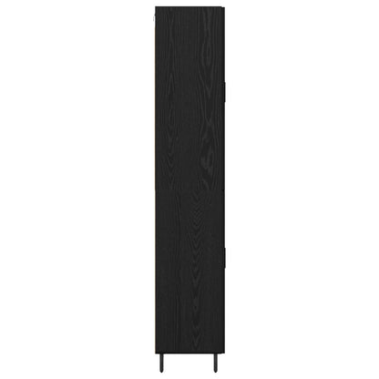vidaXL Highboard 2 pcs Schwarz Eichen-Optik Engineered Wood und Glas