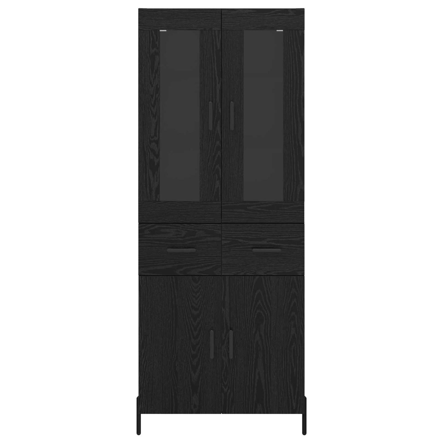 Highboard Schwarz Eichen-Optik 69,5 x 34 x 180 cm Holzwerkstoff