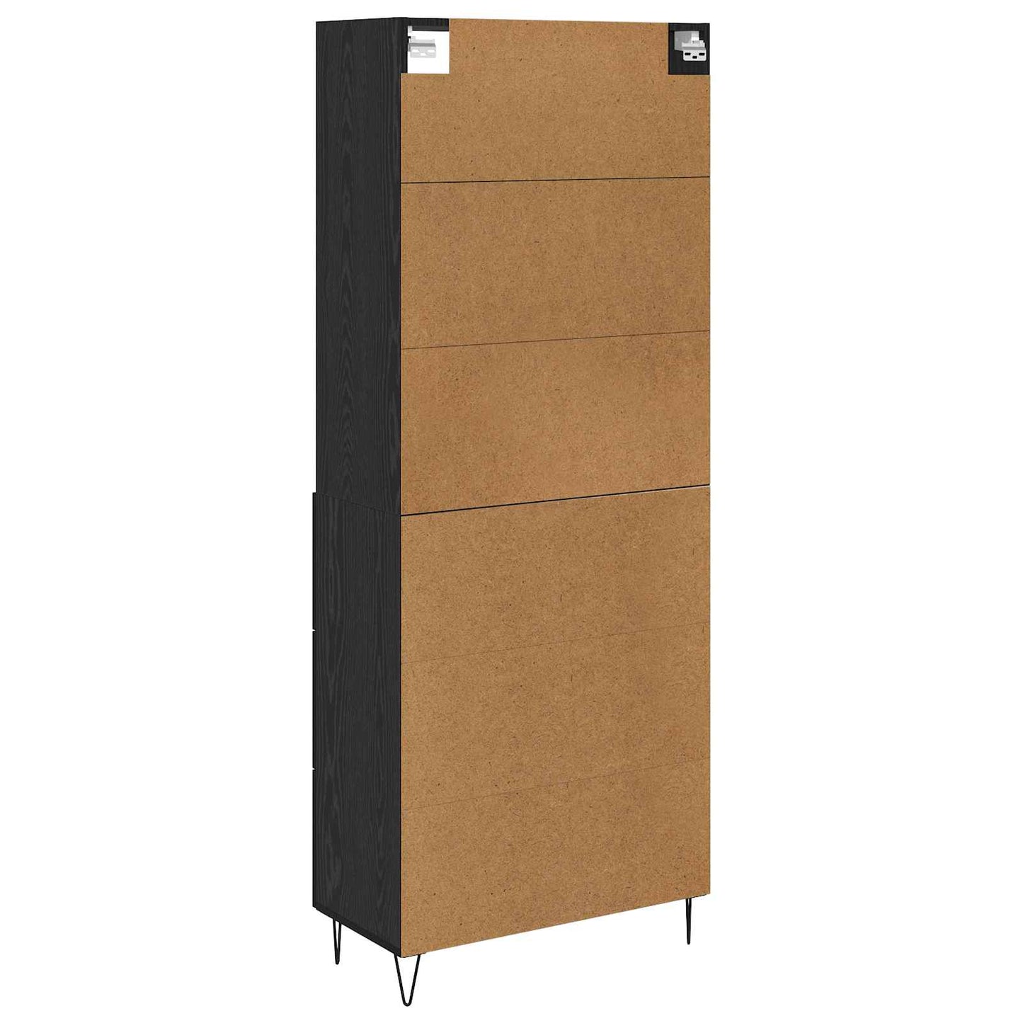 vidaXL Highboard 2 pcs Schwarz Eichen-Optik Holzwerkstoff