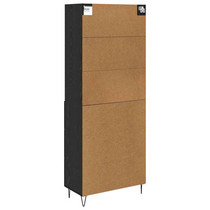 vidaXL Highboard 2 pcs Schwarz Eichen-Optik Holzwerkstoff
