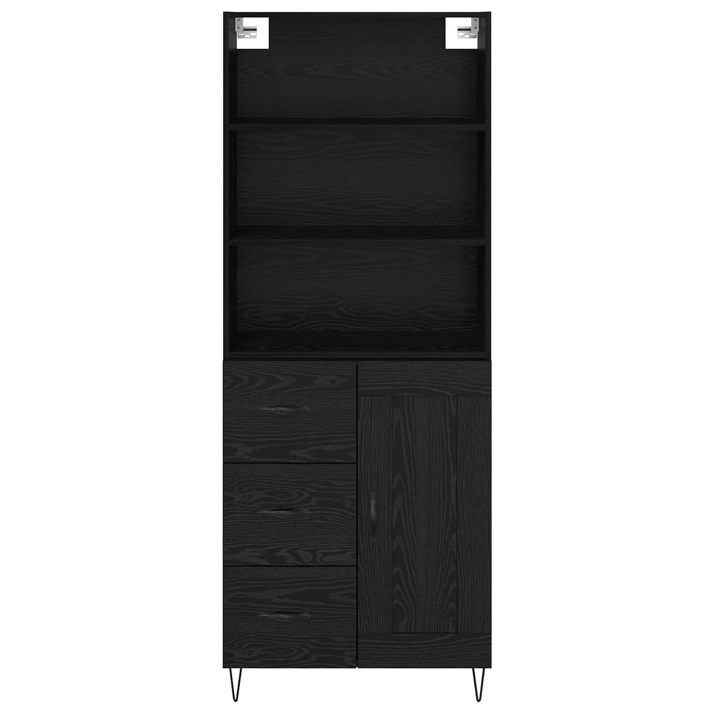 vidaXL Highboard 2 pcs Schwarz Eichen-Optik Holzwerkstoff