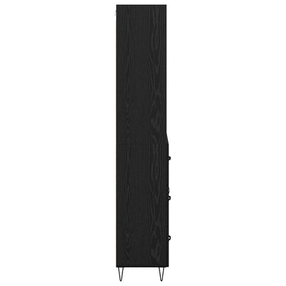 vidaXL Highboard 2 pcs Schwarz Eichen-Optik Holzwerkstoff