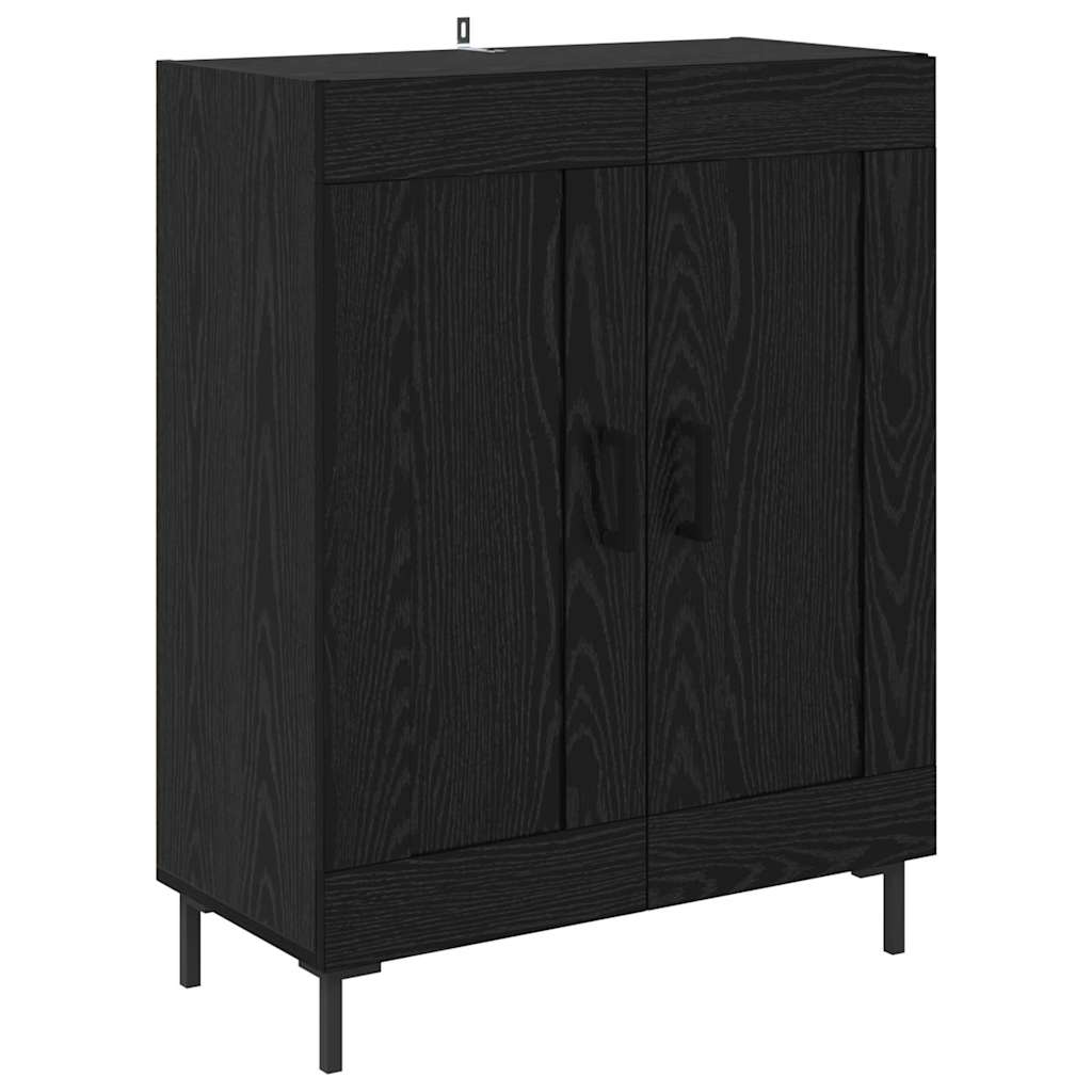vidaXL Buffet haut 2 pcs Noir aspect chêne Bois d'ingénierie