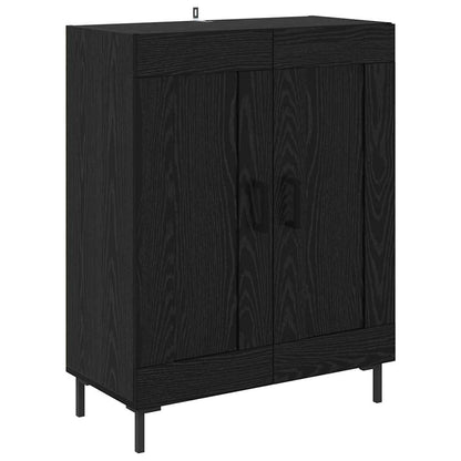 vidaXL Buffet haut 2 pcs Noir aspect chêne Bois d'ingénierie