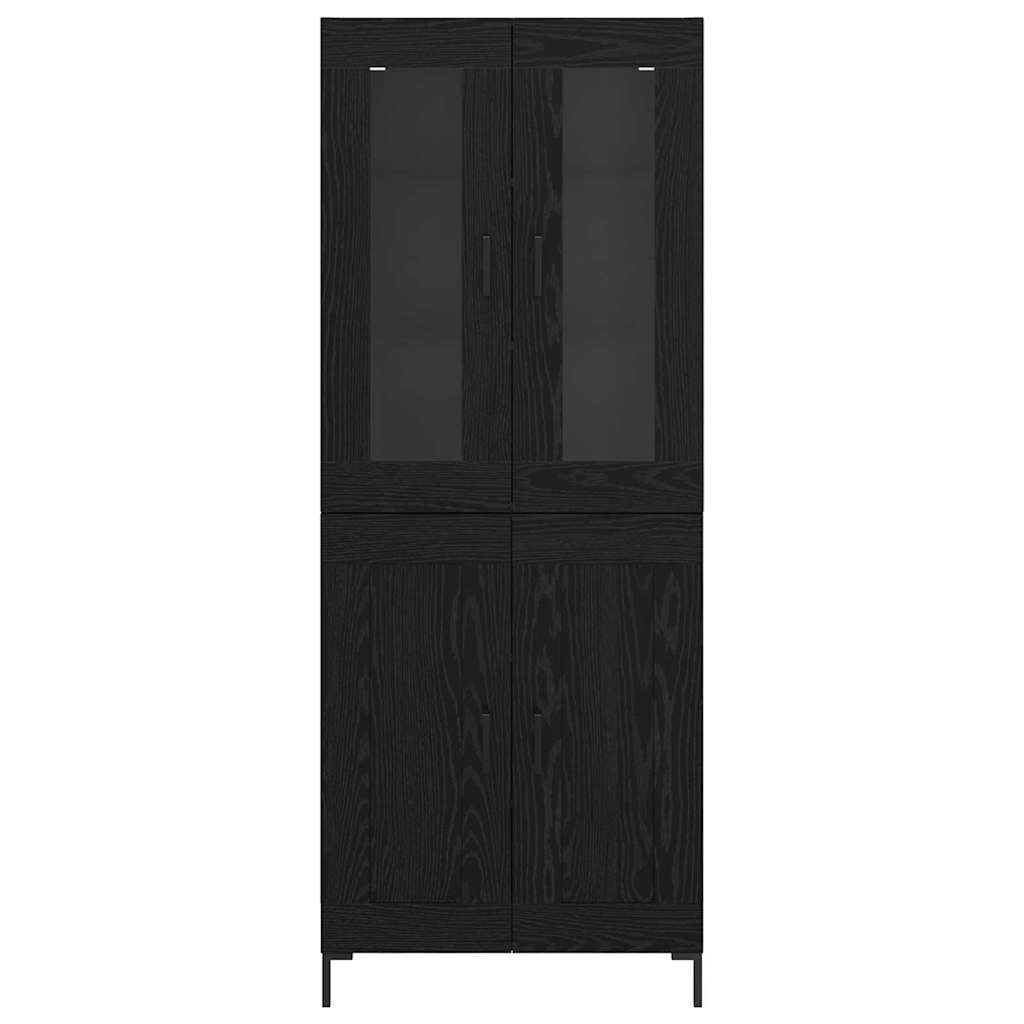vidaXL Buffet haut 2 pcs Noir aspect chêne Bois d'ingénierie