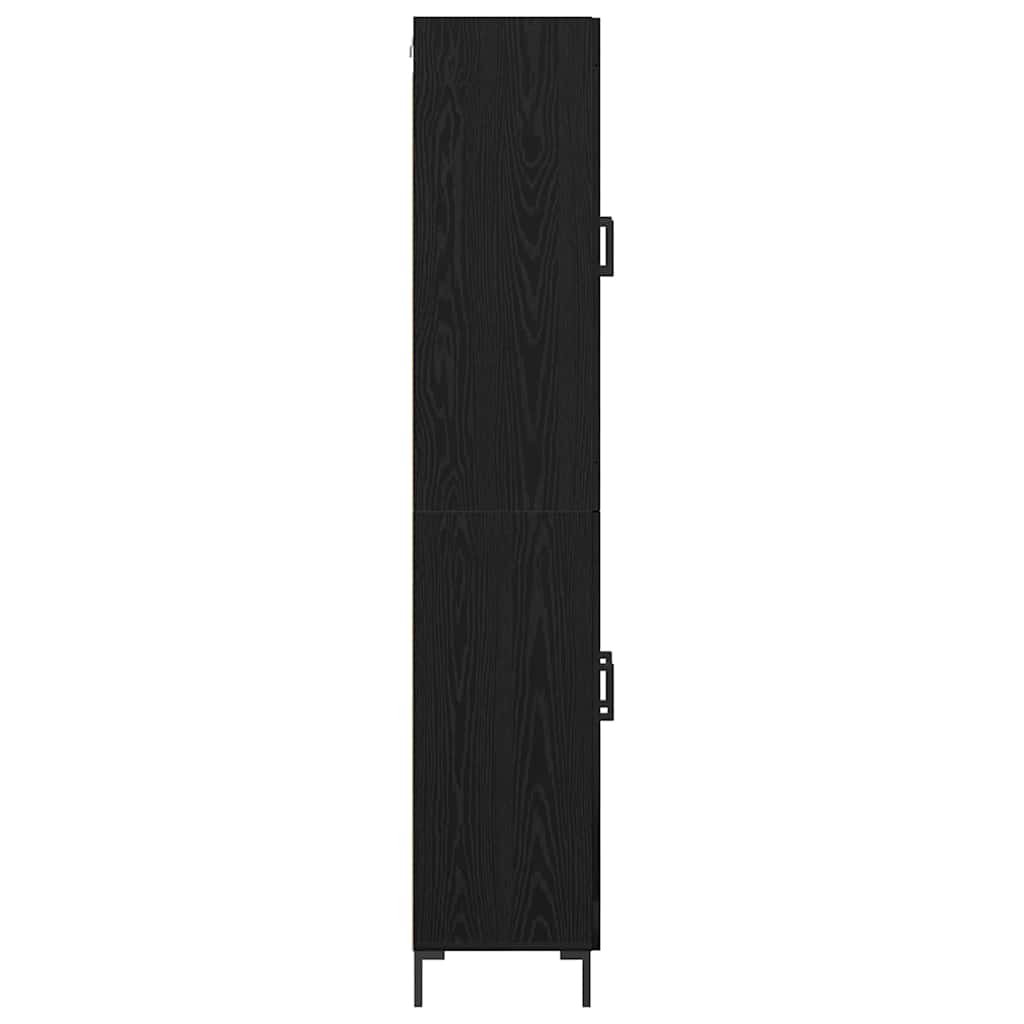 vidaXL Buffet haut 2 pcs Noir aspect chêne Bois d'ingénierie