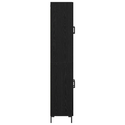 vidaXL Buffet haut 2 pcs Noir aspect chêne Bois d'ingénierie