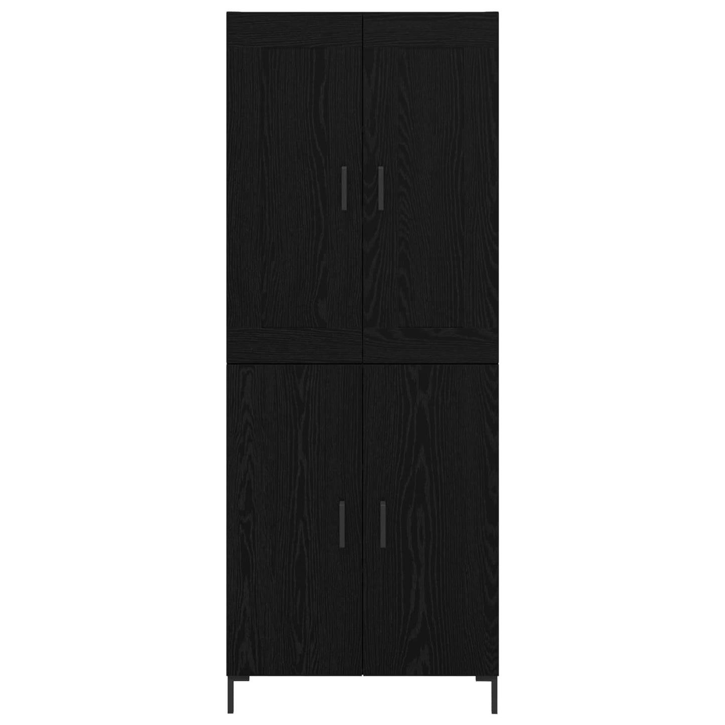 vidaXL Highboard 2 pcs Schwarz Eichen-Optik Holzwerkstoff