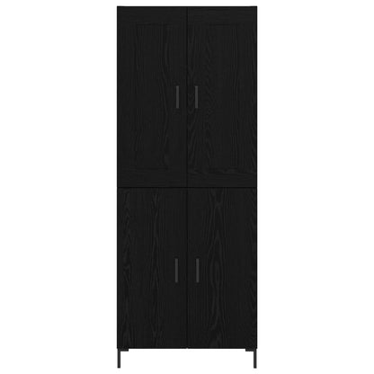 vidaXL Highboard 2 pcs Schwarz Eichen-Optik Holzwerkstoff