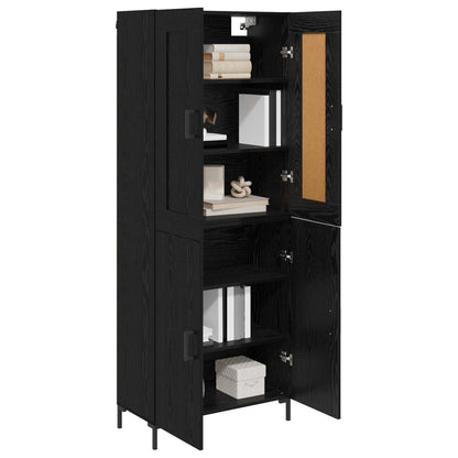 vidaXL Highboard 2 pcs Schwarz Eichen-Optik Holzwerkstoff