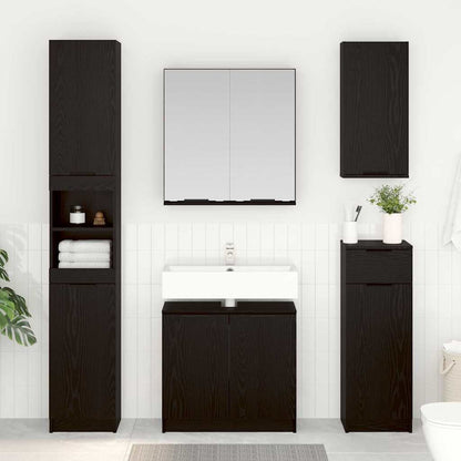 vidaXL Badezimmerschrank-Set 3 Stück Schwarz Eichen-Optik Holzwerkstoff