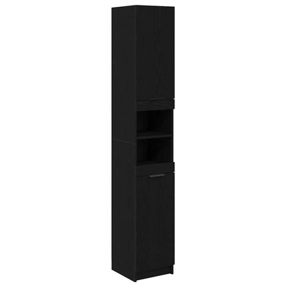 vidaXL Badezimmerschrank-Set 3 Stück Schwarz Eichen-Optik Holzwerkstoff