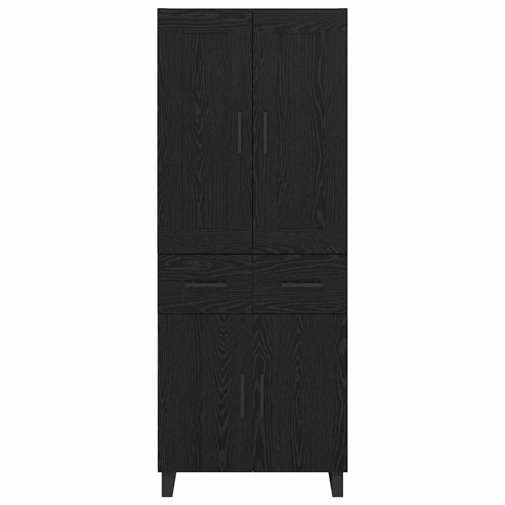 Highboard Schwarz Eichen-Optik 69,5 x 34 x 180 cm Holzwerkstoff