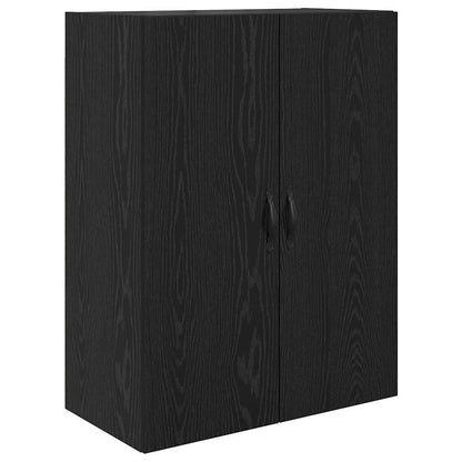 vidaXL Highboard 2 Stück Schwarz Eichen-Optik Ingenieurholz und Glas