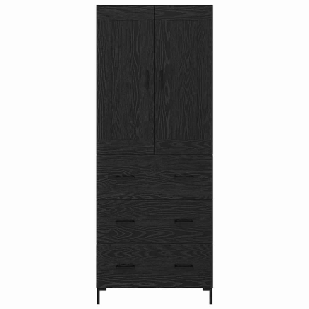 vidaXL Highboard 2 pcs Schwarz Eichen-Optik Holzwerkstoff