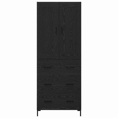 vidaXL Highboard 2 pcs Schwarz Eichen-Optik Holzwerkstoff