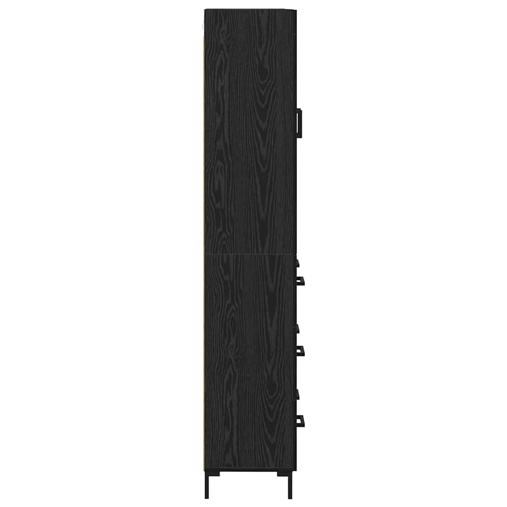 vidaXL Highboard 2 pcs Schwarz Eichen-Optik Holzwerkstoff