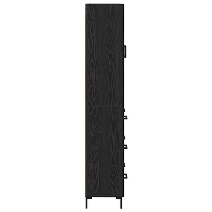 vidaXL Highboard 2 pcs Schwarz Eichen-Optik Holzwerkstoff