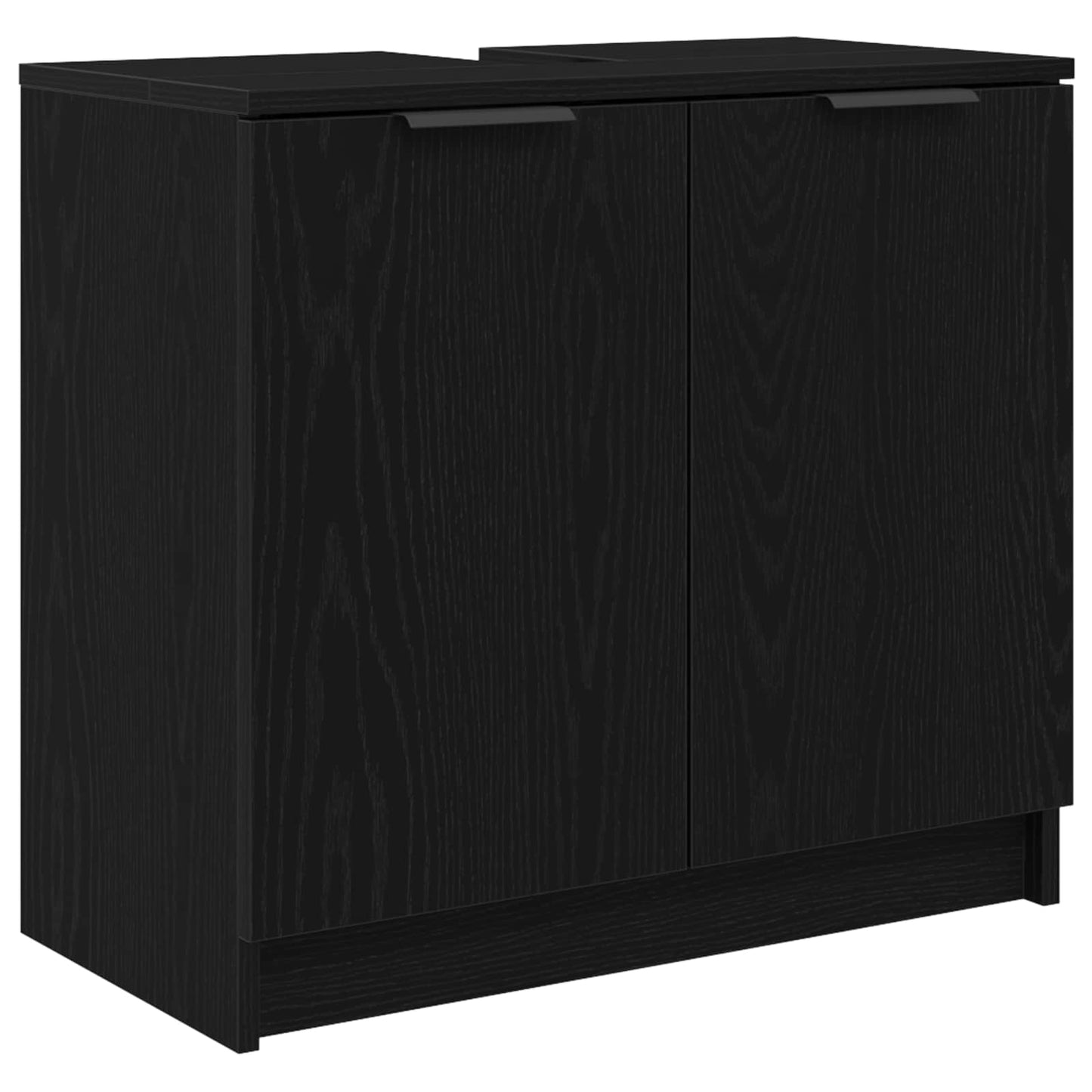 vidaXL Badezimmermöbel-Set 5 pcs Schwarz Eichen-Optik Holzwerkstoff