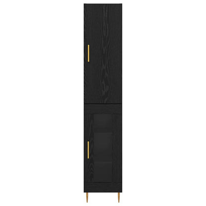 vidaXL Highboard 2 pcs Schwarz Eichen-Optik Holzwerkstoff