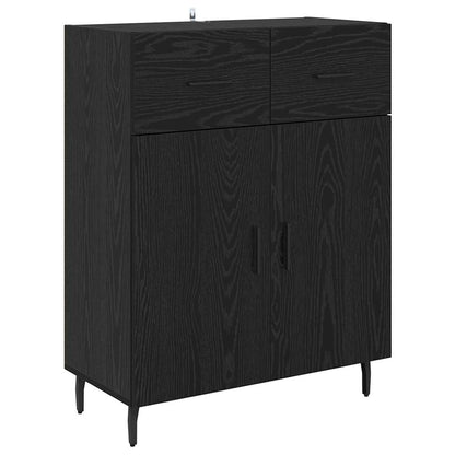 vidaXL Bahut haut noir aspect chêne 69,5 x 34 x 180 cm