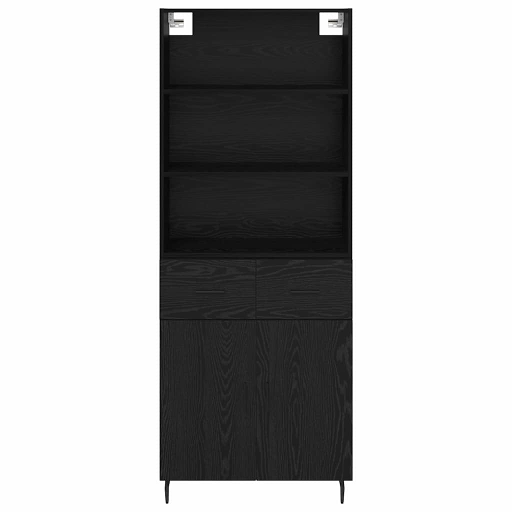 vidaXL Bahut haut noir aspect chêne 69,5 x 34 x 180 cm
