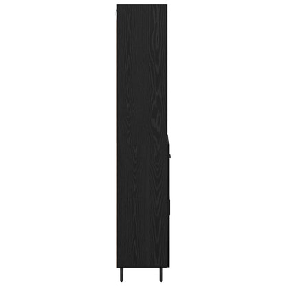 vidaXL Bahut haut noir aspect chêne 69,5 x 34 x 180 cm