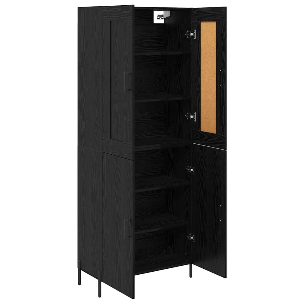 vidaXL Highboard 2 Stück Schwarz Eichen-Optik Holzwerkstoff