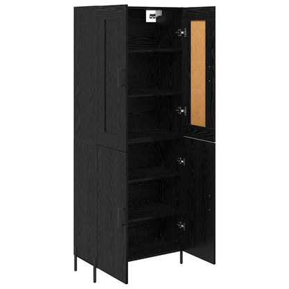 vidaXL Highboard 2 Stück Schwarz Eichen-Optik Holzwerkstoff