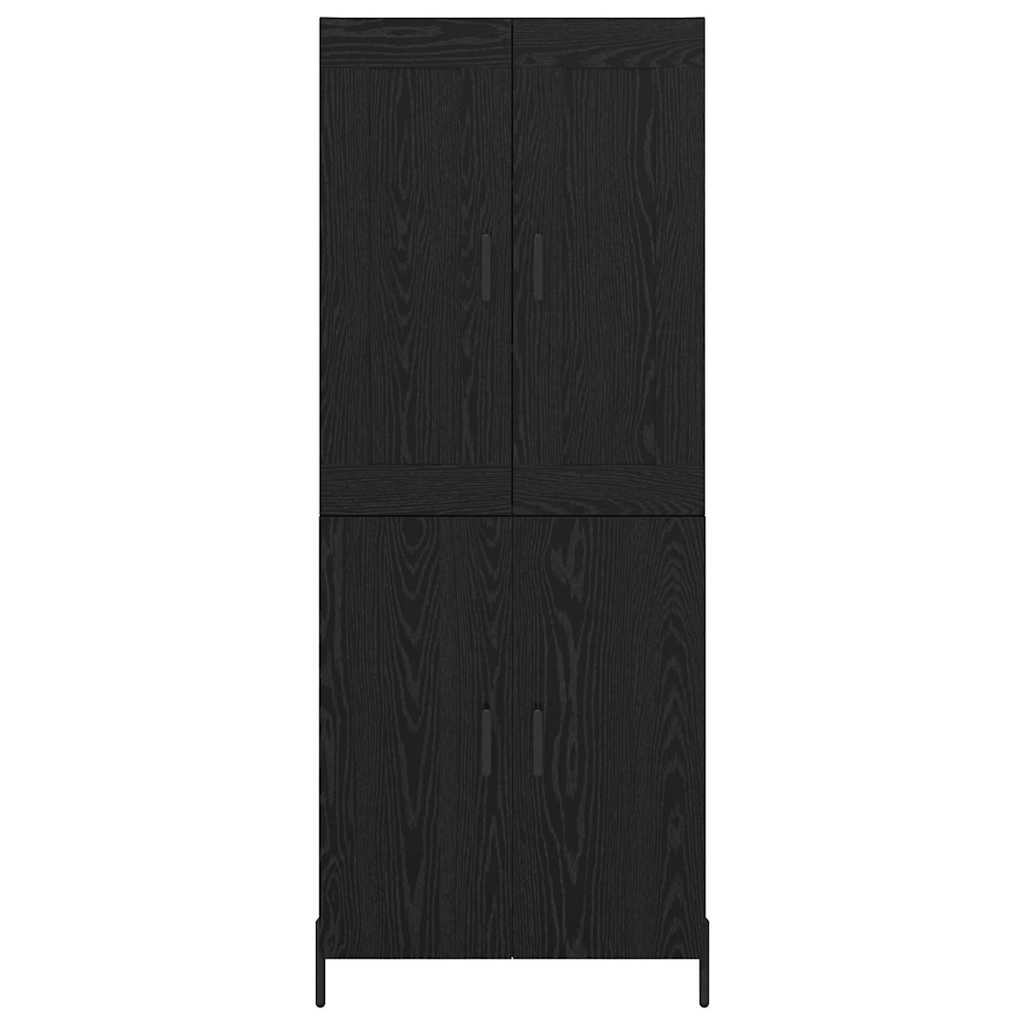 vidaXL Highboard 2 Stück Schwarz Eichen-Optik Holzwerkstoff